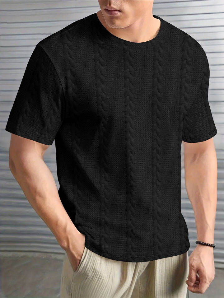 Herren Strukturiertes Kurzarmshirt Aliams