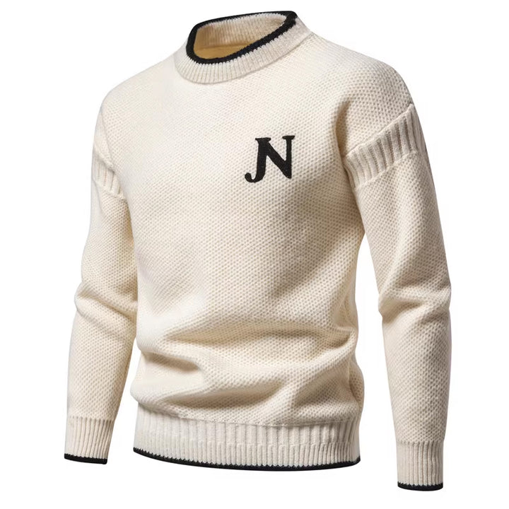 Herren Strukturierter Strickpullover mit Rundhalsausschnitt Aliams