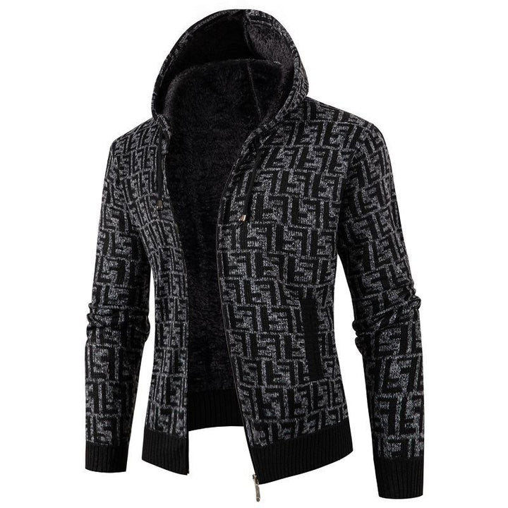 Herren Strickjacke mit modernem Zopfmuster und kuscheligem Innenfutter Aliams