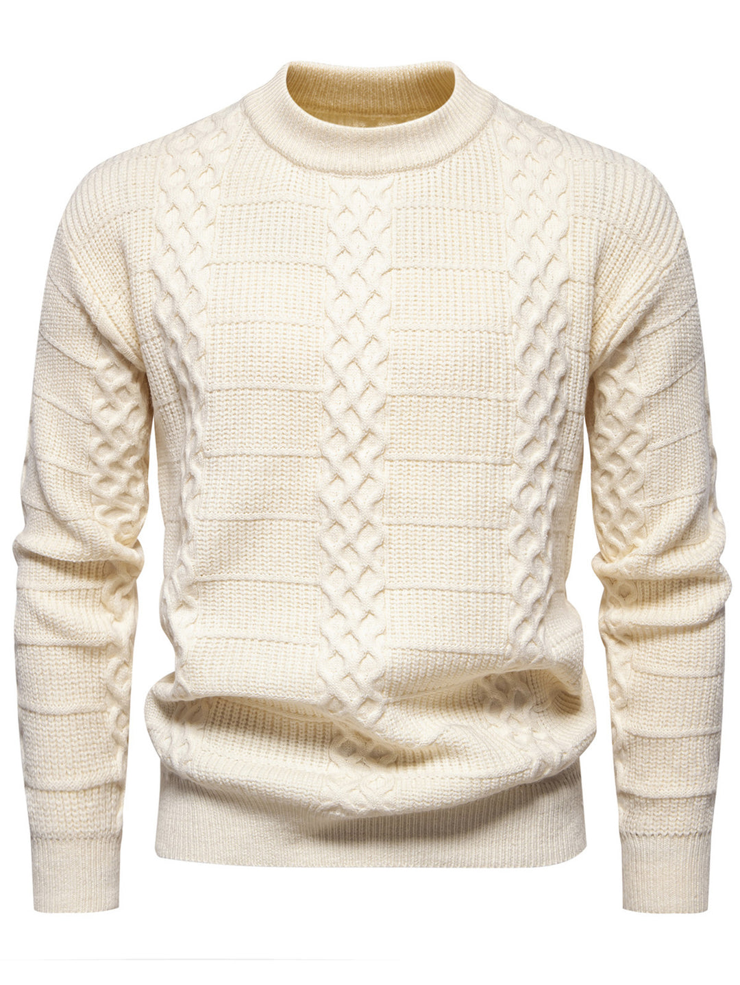 Herren Strukturierter Strickpullover mit hohem Kragen Aliams