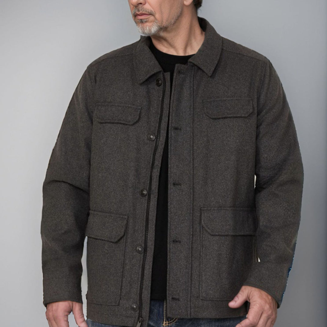 Herren Wolljacke mit funktionalen Taschen und modernem Schnitt Aliams