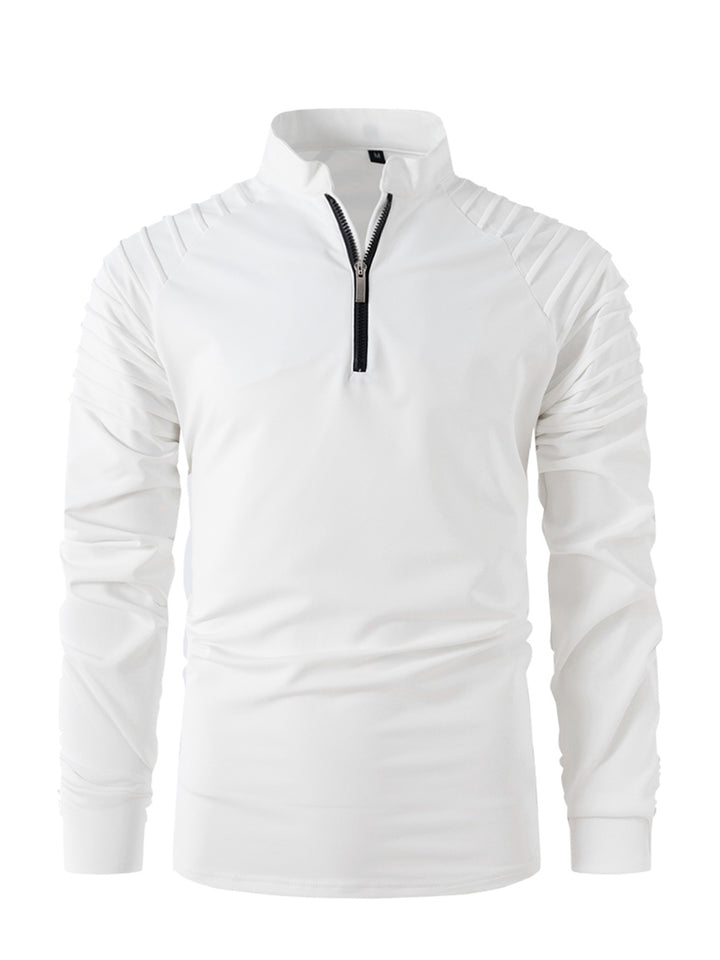 Herren Sportlicher Langarm-Zip-Hemd mit ergonomischem Schnitt Aliams