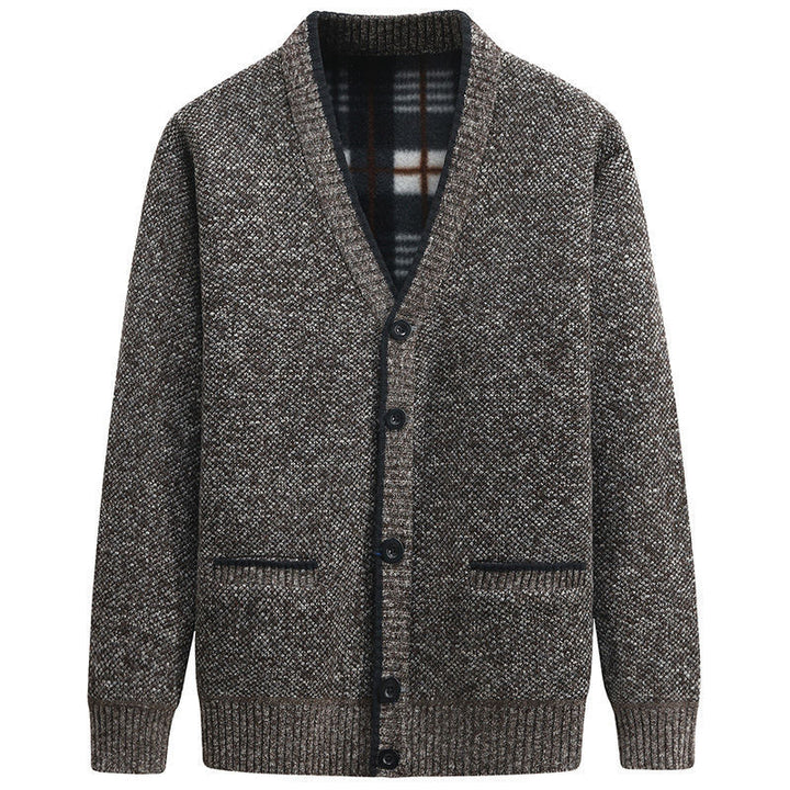 Herren Strickjacke mit V-Ausschnitt und hochwertigen Details Aliams