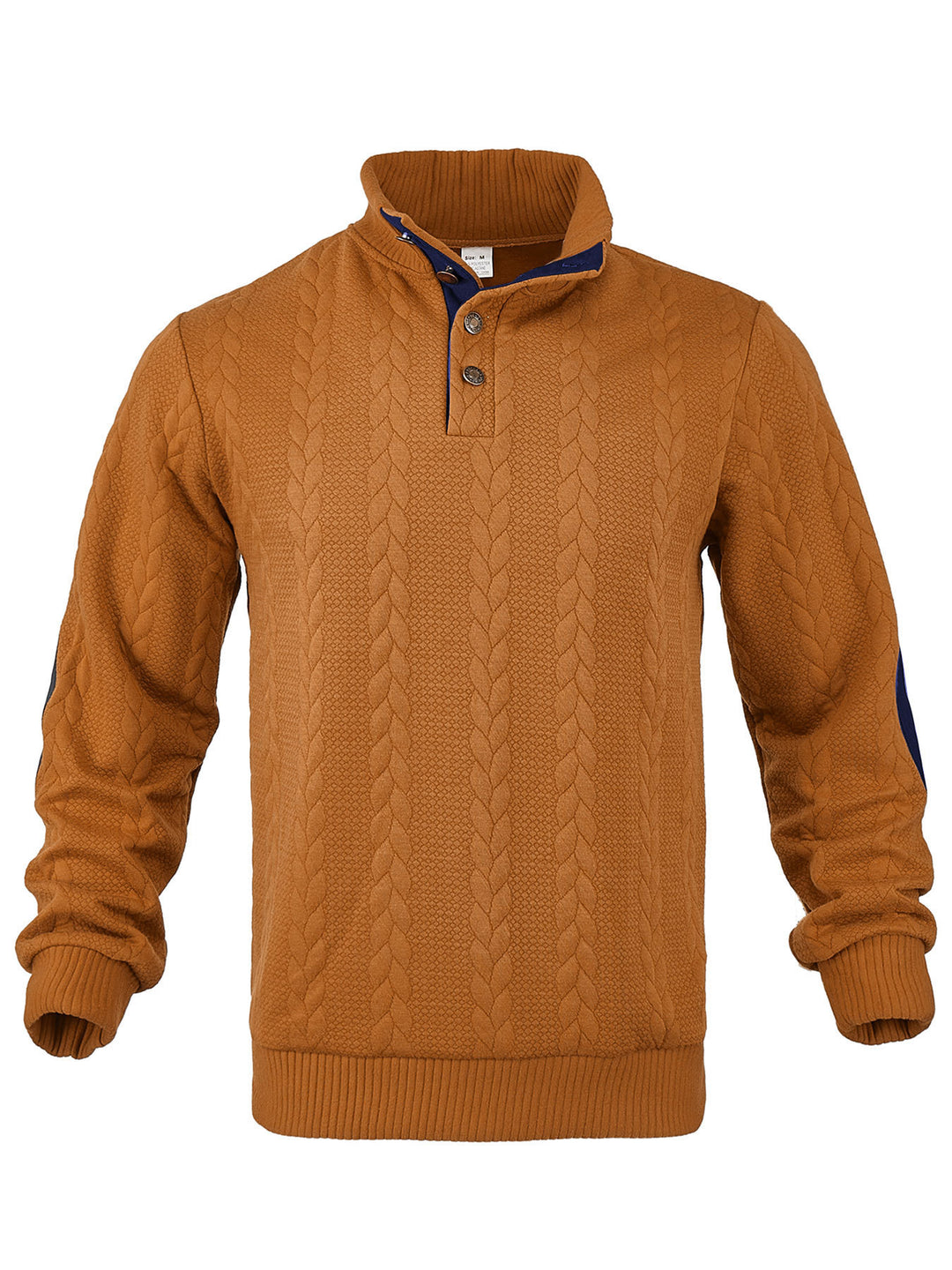 Herren Strickpullover mit hohem Kragen und strukturierter Oberfläche Aliams