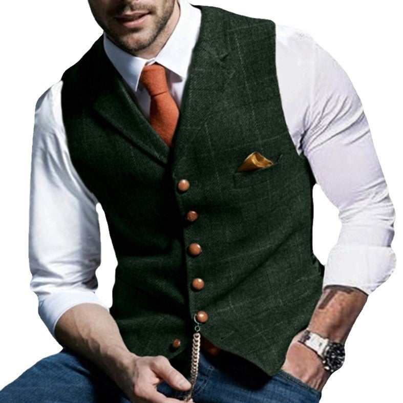 Herren stilvolle elegante Weste mit feinem Stoff Aliams