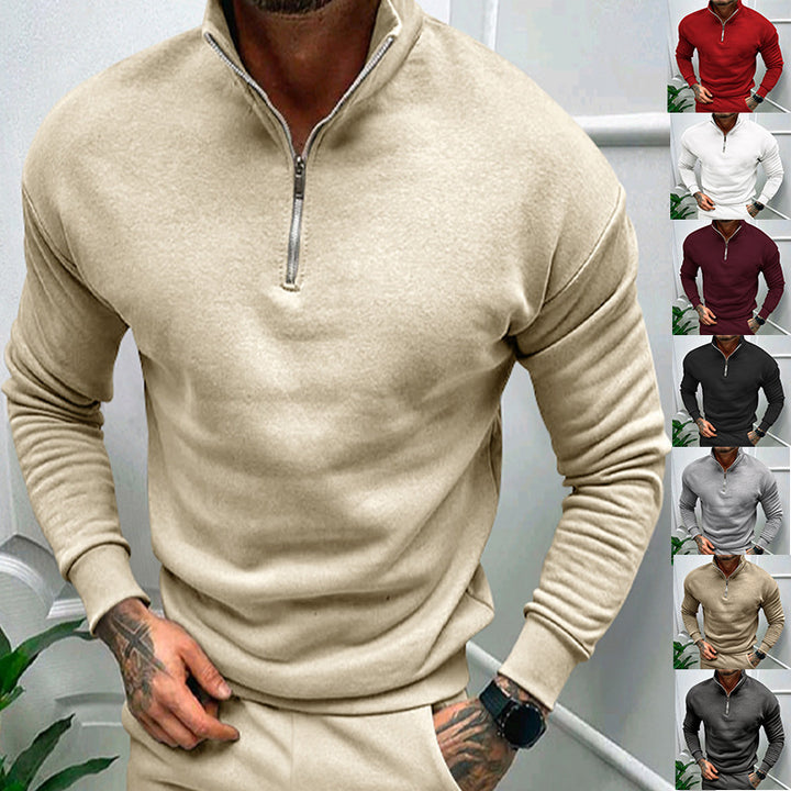 Herren Sweatshirt mit Stehkragen und Reißverschluss Aliams
