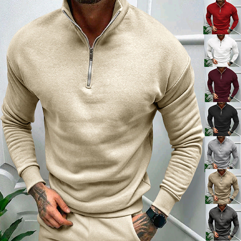 Herren Sweatshirt mit Stehkragen und Reißverschluss Aliams