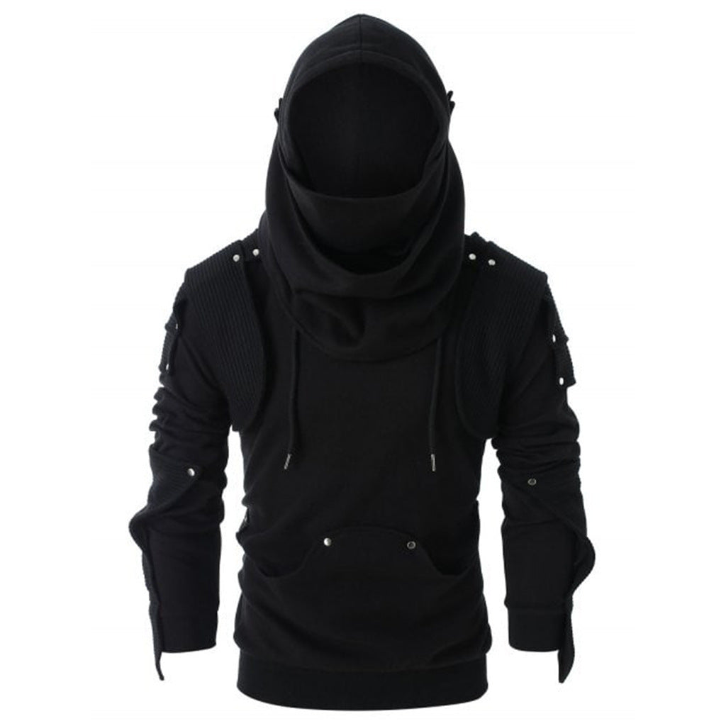 Herren stylischer Hoodie mit innovativem Kragen-Design und praktischen Taschen Aliams