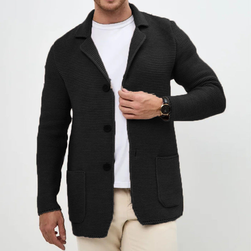 Herren Strickjacke mit warmem Schalkragen und praktischen Taschen Aliams