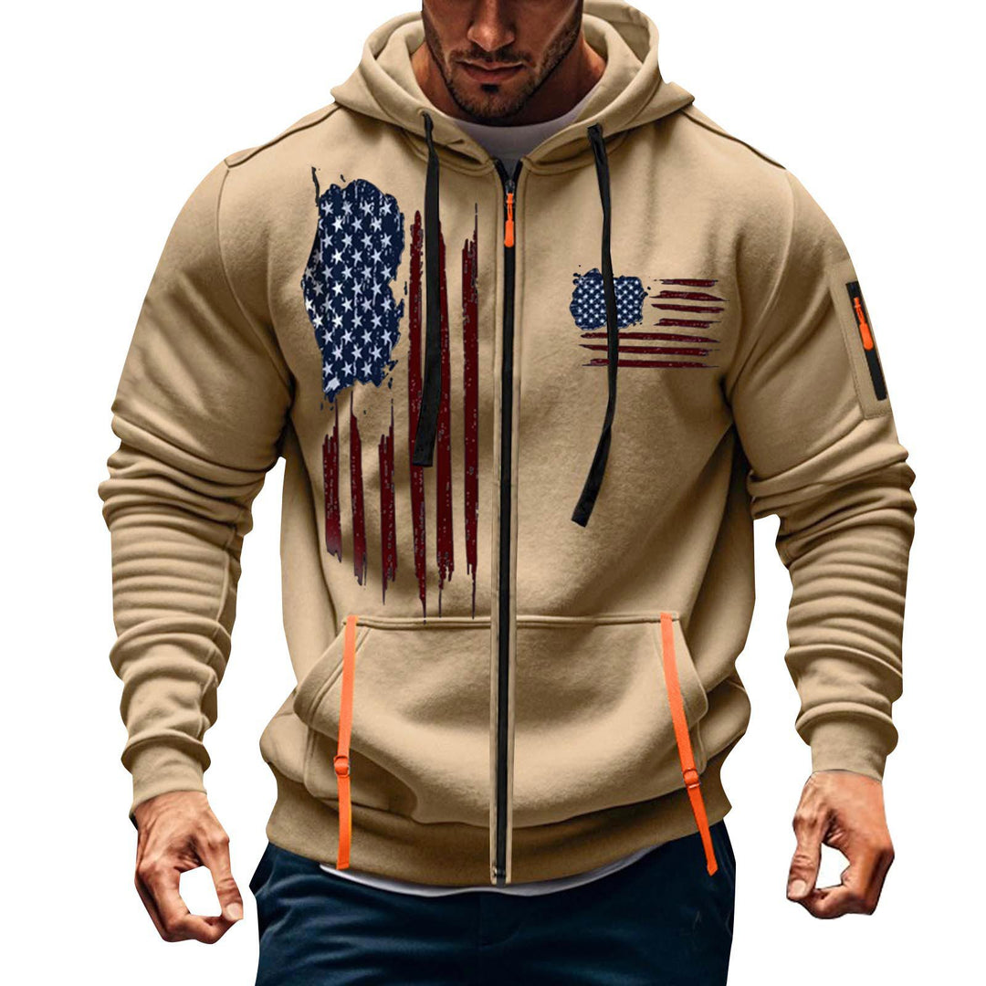 Herren sportlicher Kapuzenpulli mit praktischen Taschen Aliams