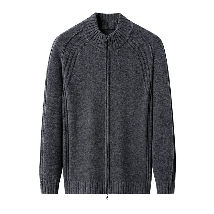 Herren Strickjacke mit Reißverschluss und hohen Kragen Aliams