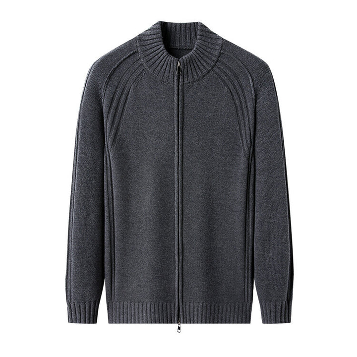 Herren Strickjacke mit Reißverschluss und hohen Kragen Aliams