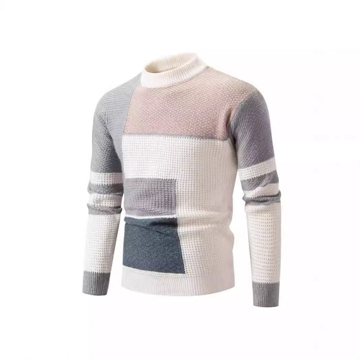 Herren Strukturierter Pullover mit modernem Farbblockdesign Aliams