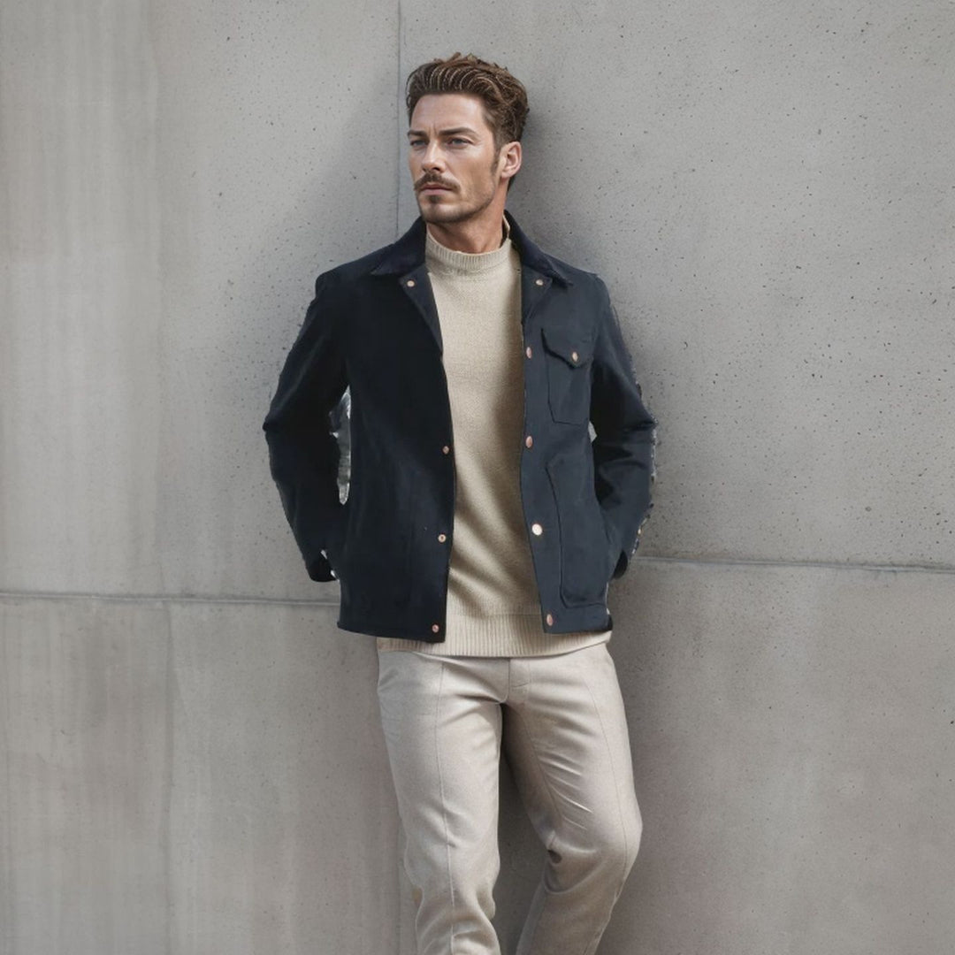 Herren zeitlose Jacke mit strukturiertem Design Aliams