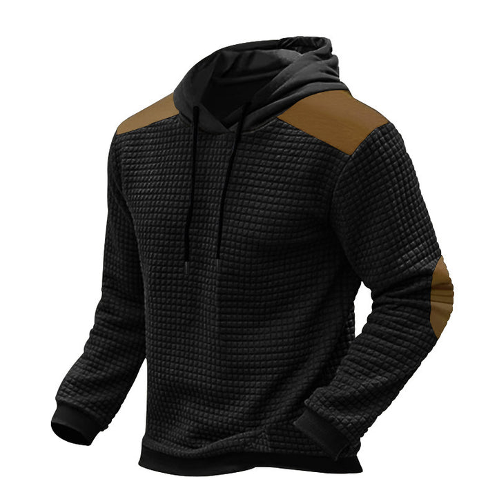Herren strukturierter Kapuzenpullover mit Kontrastdetails Aliams