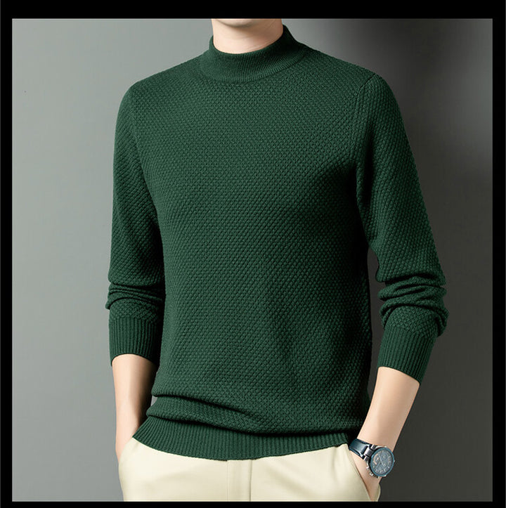 Herren Strukturierter Rollkragenpullover aus hochwertiger Baumwolle Aliams