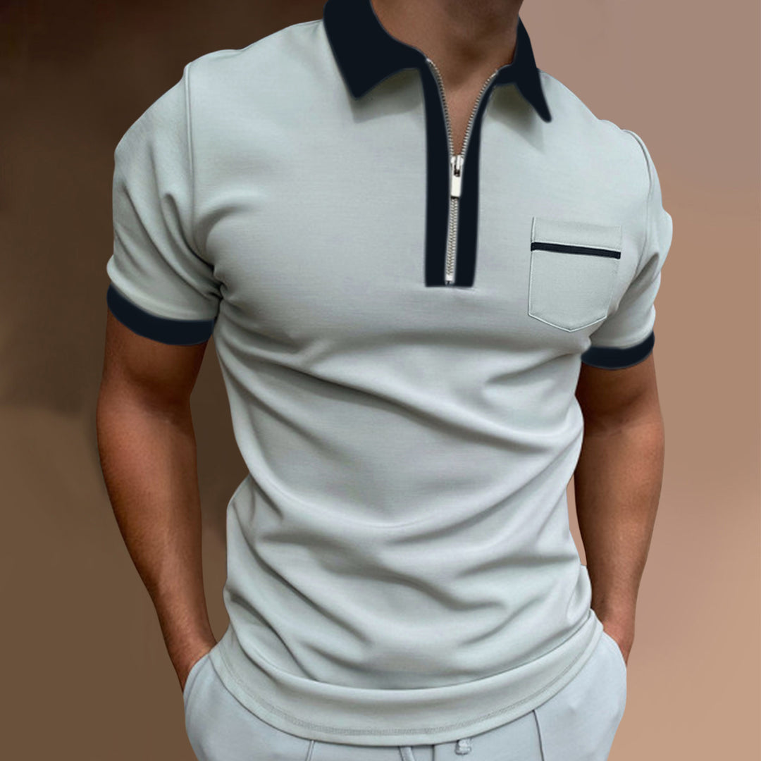 Herren Zip-Front Stilvolles Poloshirt Aliams