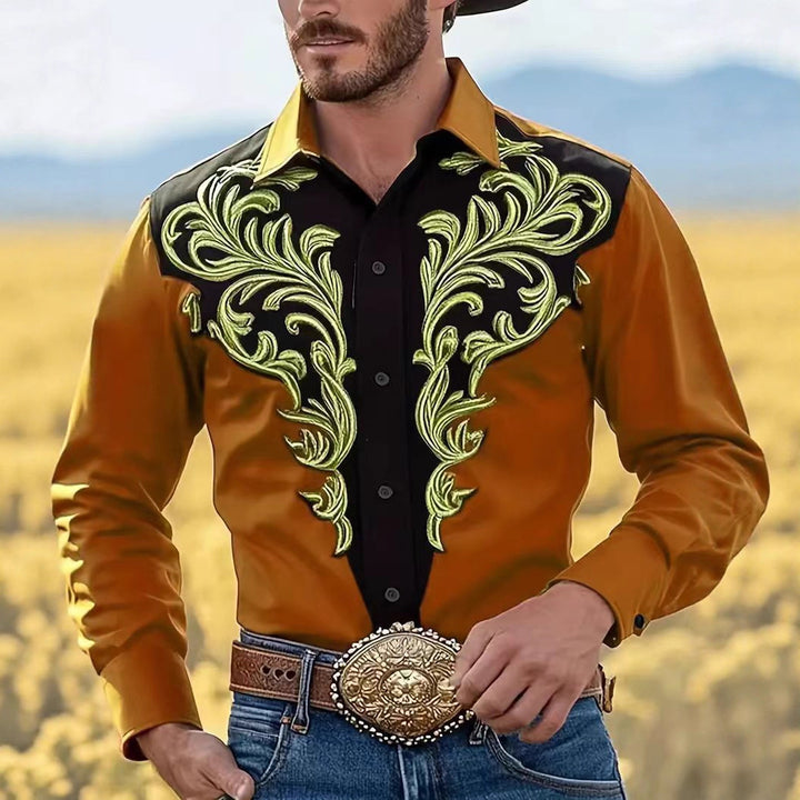 Herren Westernhemd mit kunstvoller Stickerei Aliams