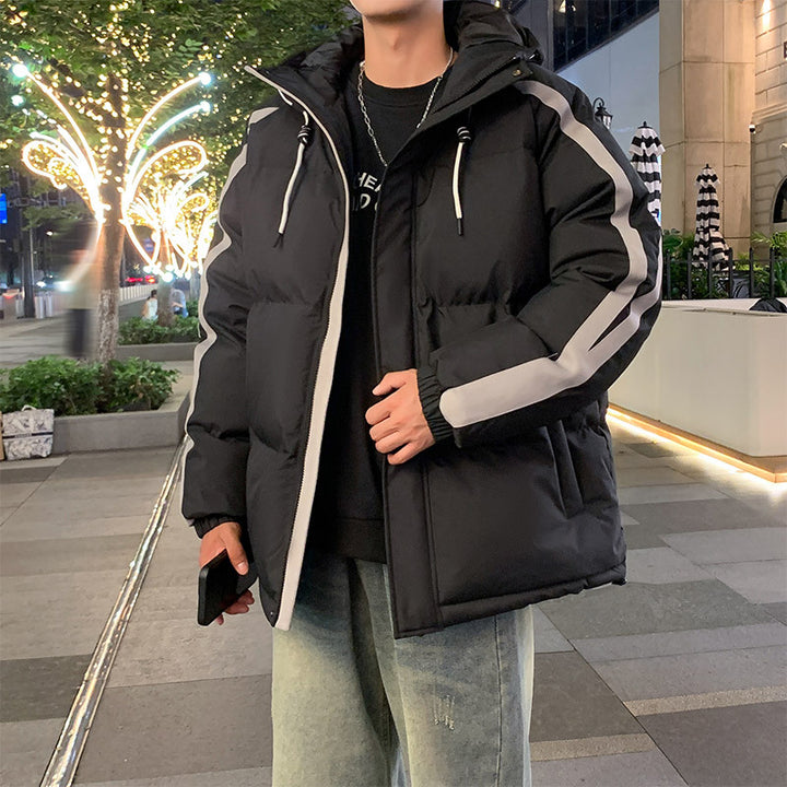 Herren funktionale Winterjacke mit Kapuze und gestepptem Futter Aliams