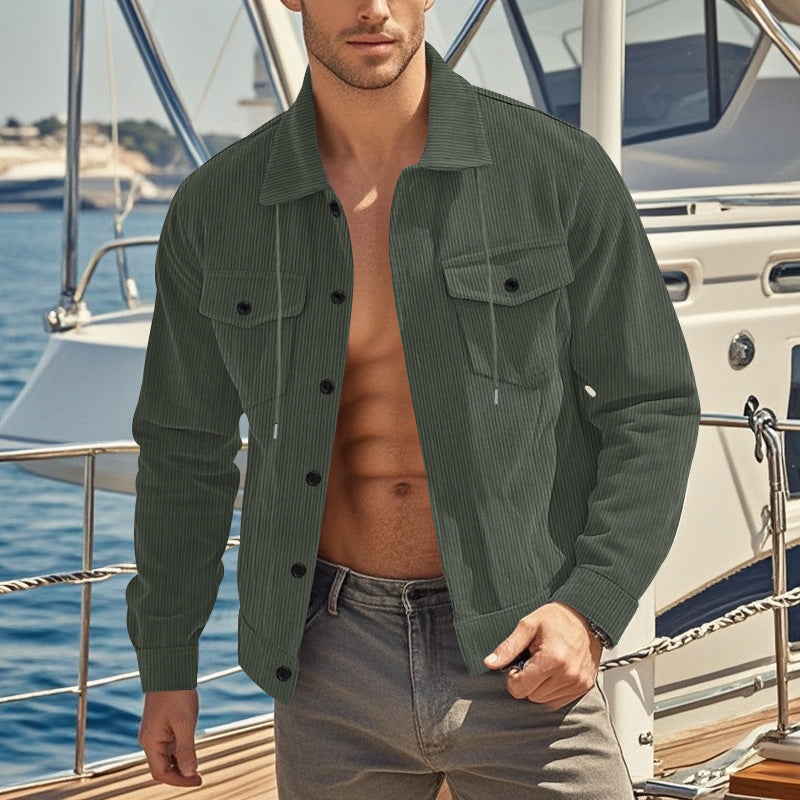 Herren Übergangsjacke mit praktischen Taschen und anpassbarem Kragen Aliams