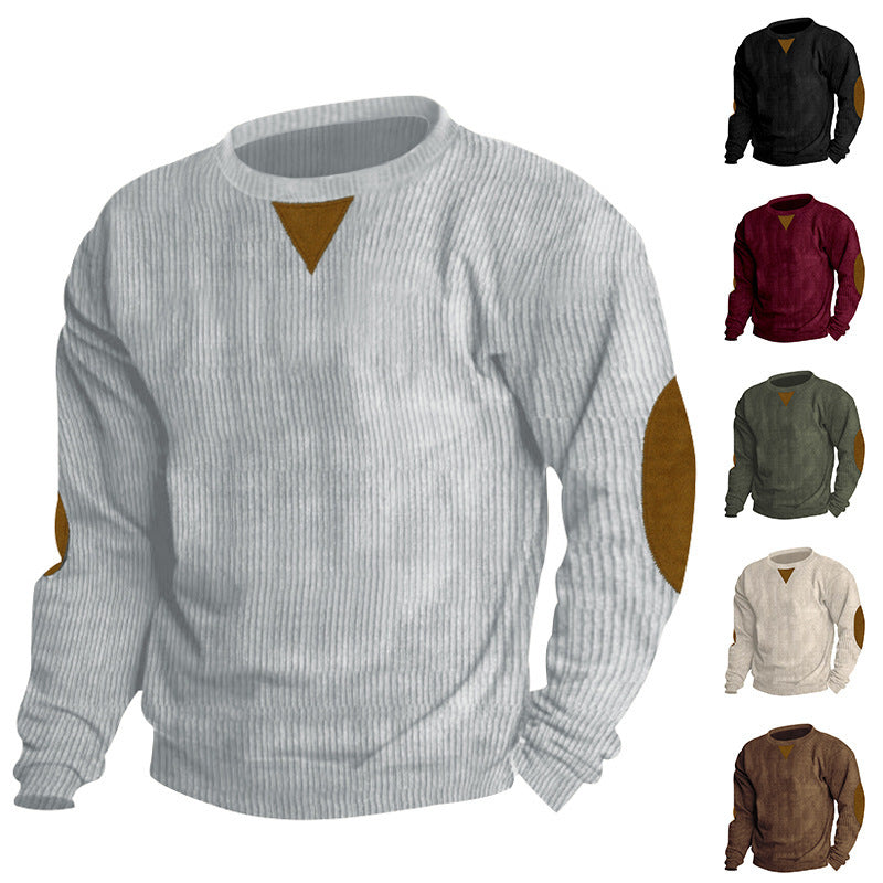 Herren Strickpullover mit einzigartigem strukturiertem Design und aufgesetzten Ellbogenpatches Aliams
