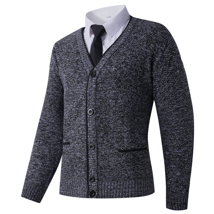 Herren Strickjacke mit V-Ausschnitt und klassischem Design Aliams