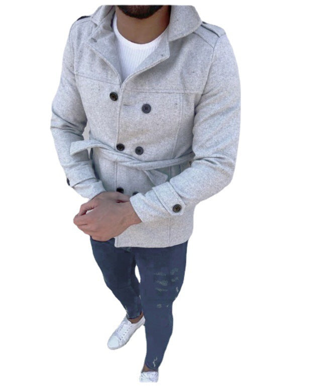 Herren Mantel mit doppelter Knopfreihe Aliams