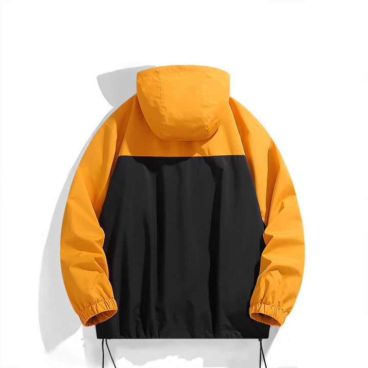 Herren winddichte Funktionsjacke mit stylischem Farbkontrast und praktischen Taschen Aliams