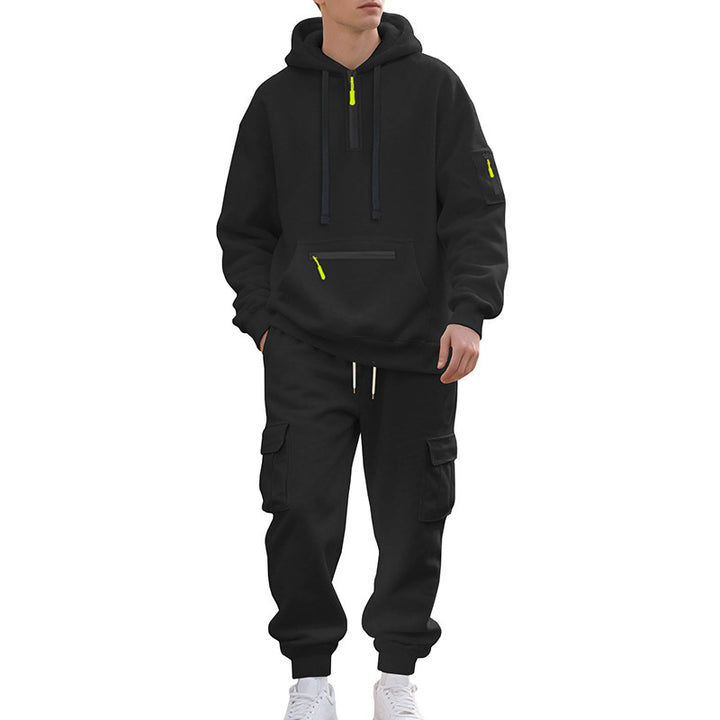 Herren Sportliches Cargo-Set mit Kapuzenpullover und praktischen Taschen Aliams