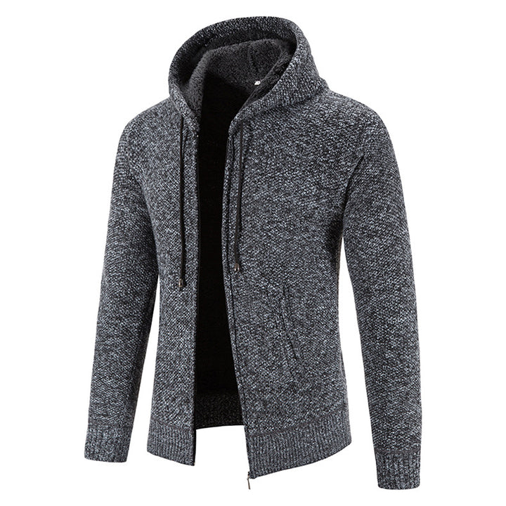 Herren Strickjacke mit moderner Kapuze und strukturiertem Design Aliams
