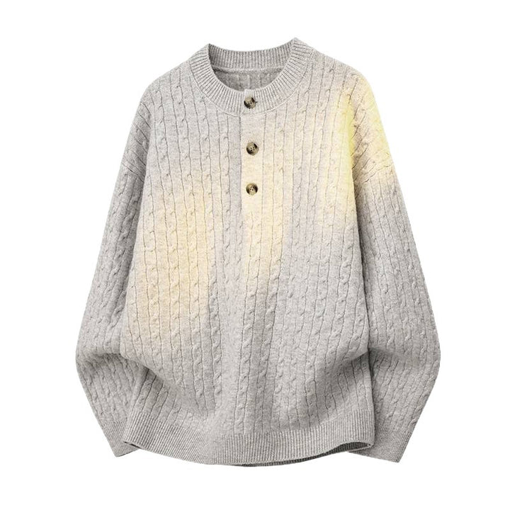 Herren Strickpullover mit Knopfdetails und strukturierter Oberfläche Aliams