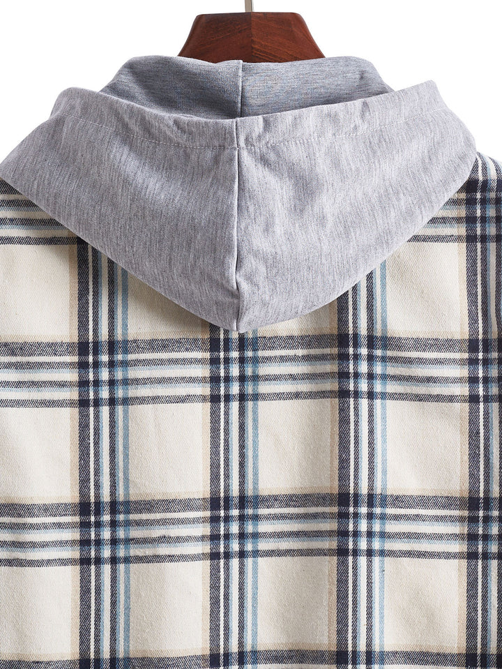 Herren Übergangsbluse mit Kapuze und kariertem Design Aliams