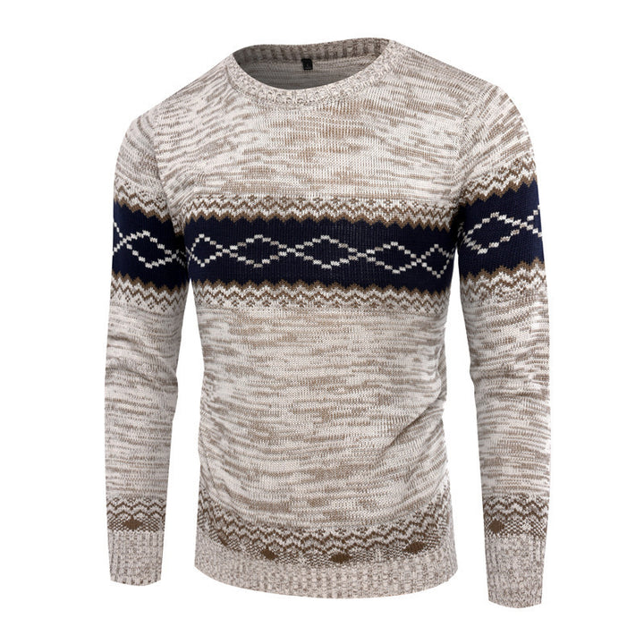 Herren Strickpullover mit modernem geometrischen Muster Aliams