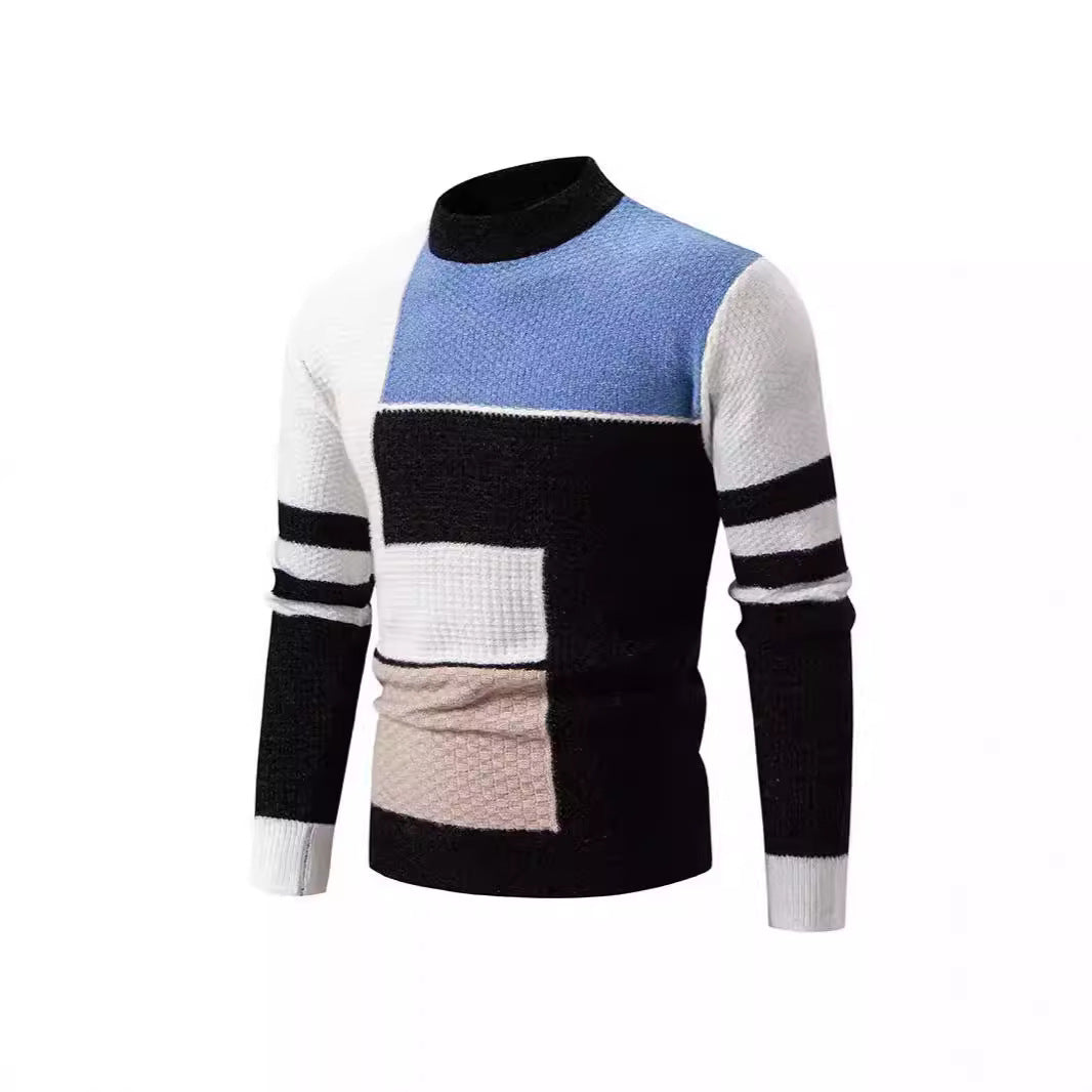 Herren Strukturierter Pullover mit modernem Farbblockdesign Aliams
