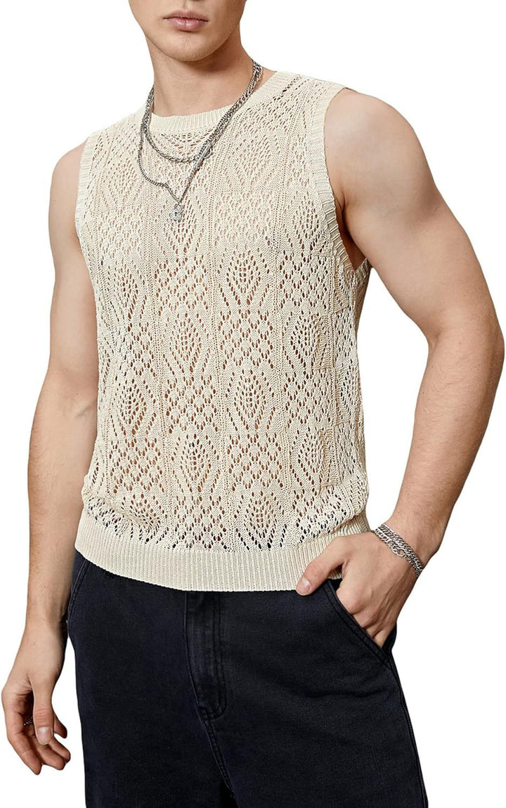 Herren Strickoberteil mit raffiniertem Lochmuster Aliams