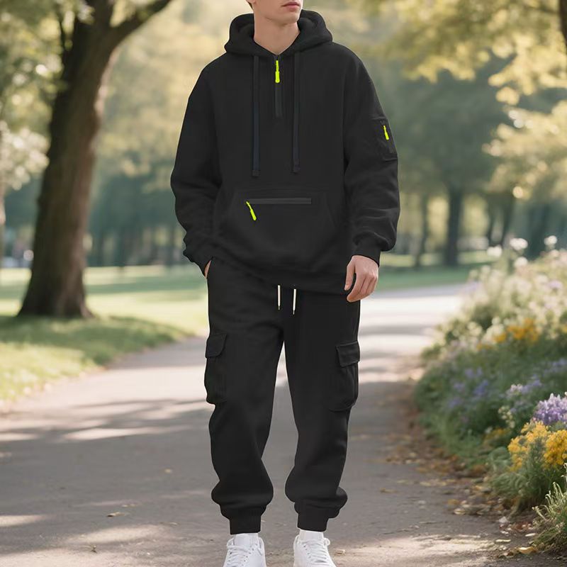 Herren stylische Freizeit-Hoodie und Jogginghose Set Aliams