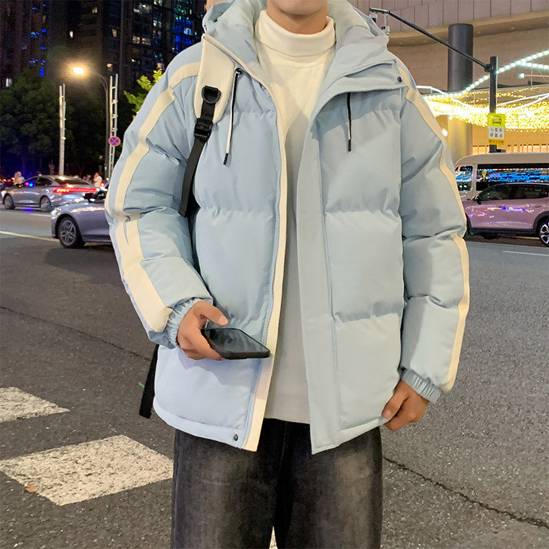 Herren funktionale Winterjacke mit Kapuze und gestepptem Futter Aliams