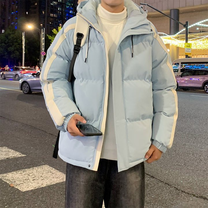 Herren funktionale Winterjacke mit Kapuze und gestepptem Futter Aliams