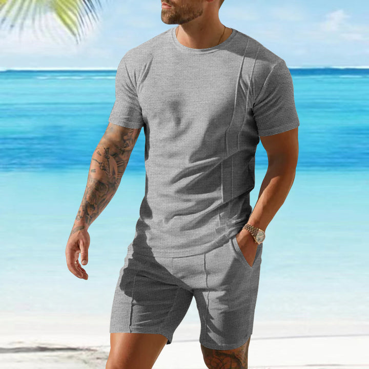 Herren Sportliches Kurzarm-Oberteil und Shorts-Set Aliams