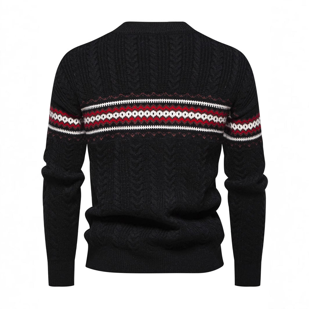 Herren Strickpullover mit innovativem Zopfmuster und stilvollen Akzenten Aliams
