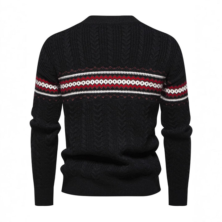 Herren Strickpullover mit innovativem Zopfmuster und stilvollen Akzenten Aliams