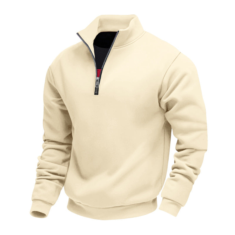 Herren strukturierter Pullover mit Reißverschluss Aliams