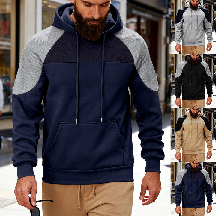 Herren sportlicher Kapuzenpullover mit strukturierten Ärmelpanels Aliams