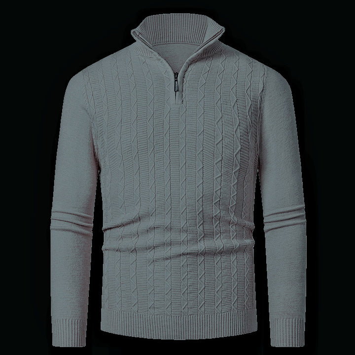 Herren Strickpullover mit modernem Kragen und Reißverschluss Aliams