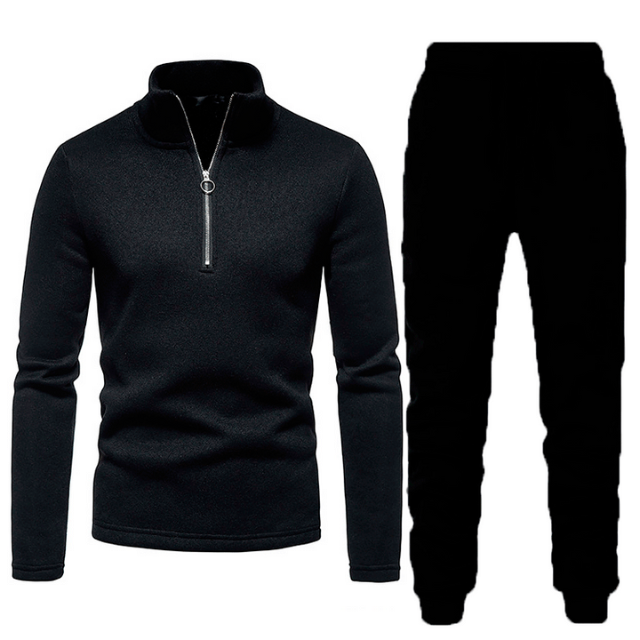 Herren Sportliches Fleece Trainingsanzug-Set mit Reißverschluss Aliams