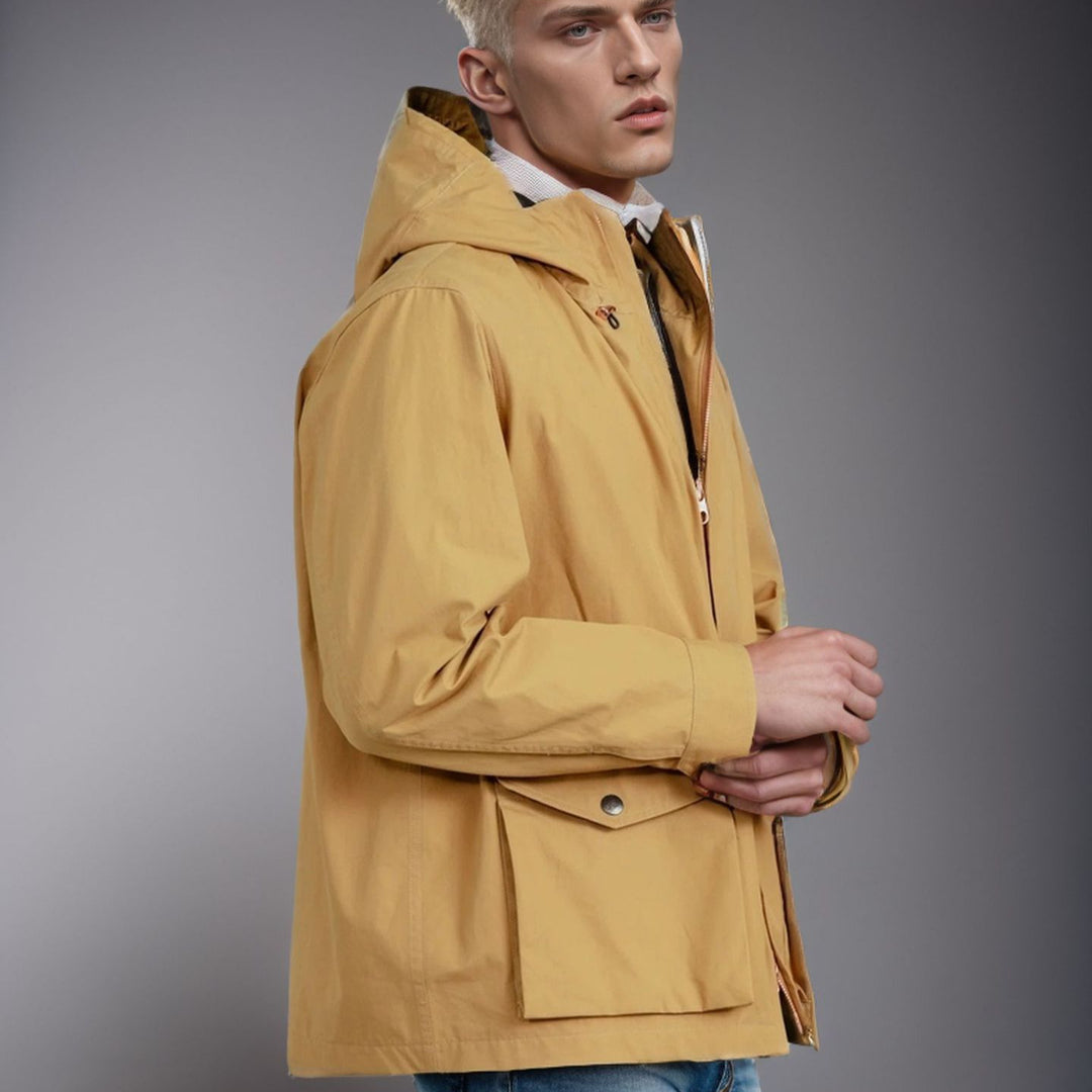 Herren Übergangsjacke mit praktischen Taschen und verstellbarem Kapuzenkragen Aliams