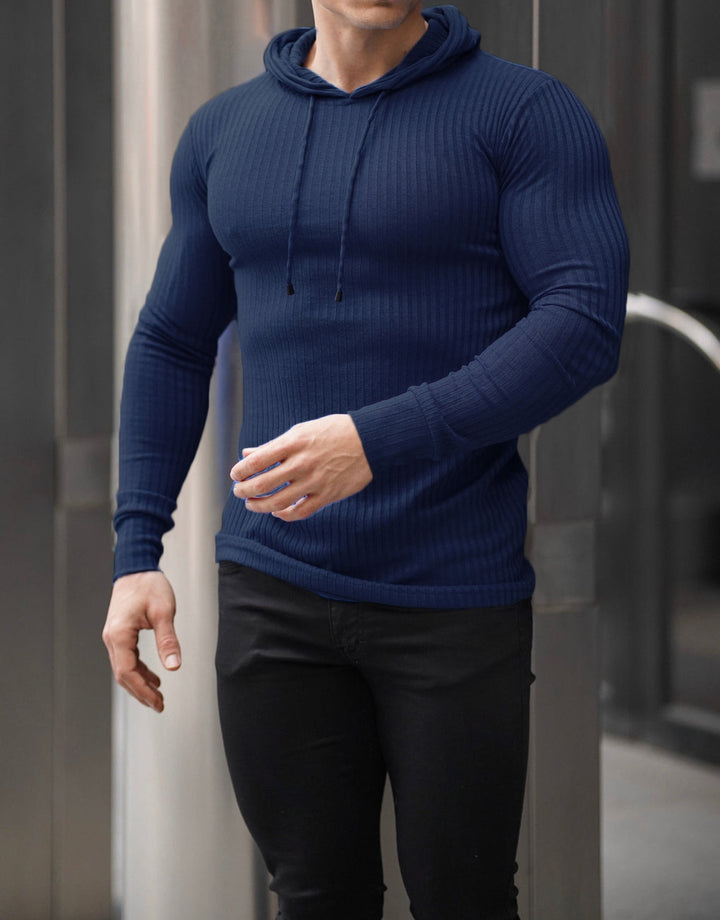 Herren Sportlicher Langarm-Hoodie aus strukturiertem Baumwollmix Aliams