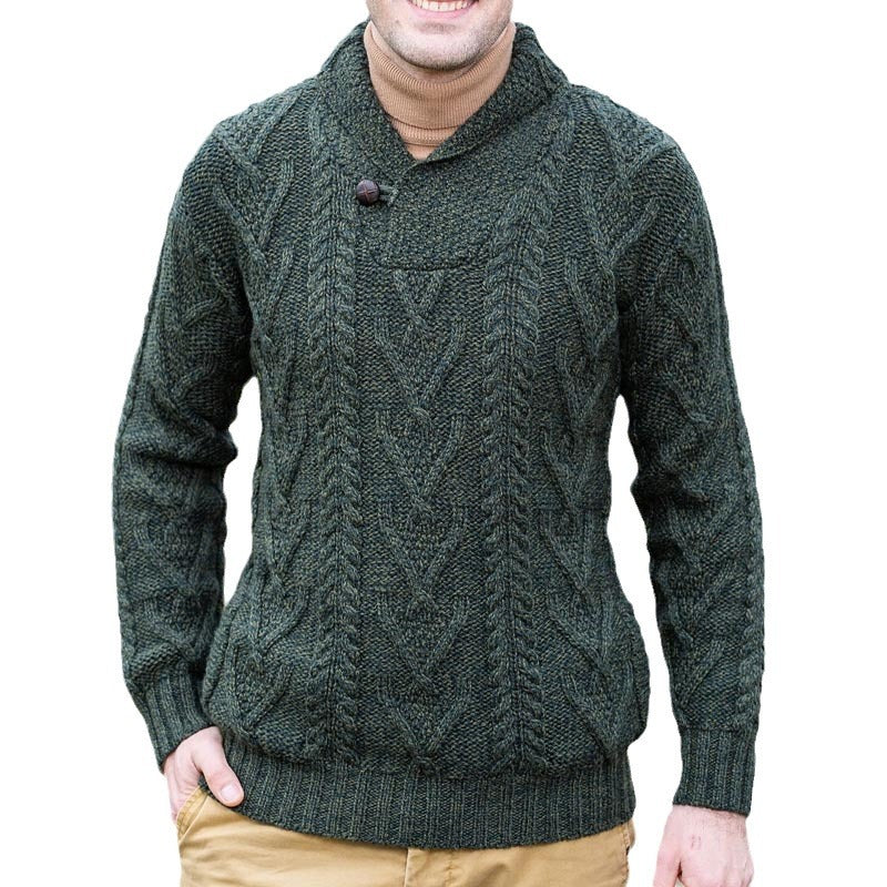 Herren Strickpullover mit klassischem Kragen und strukturiertem Muster Aliams