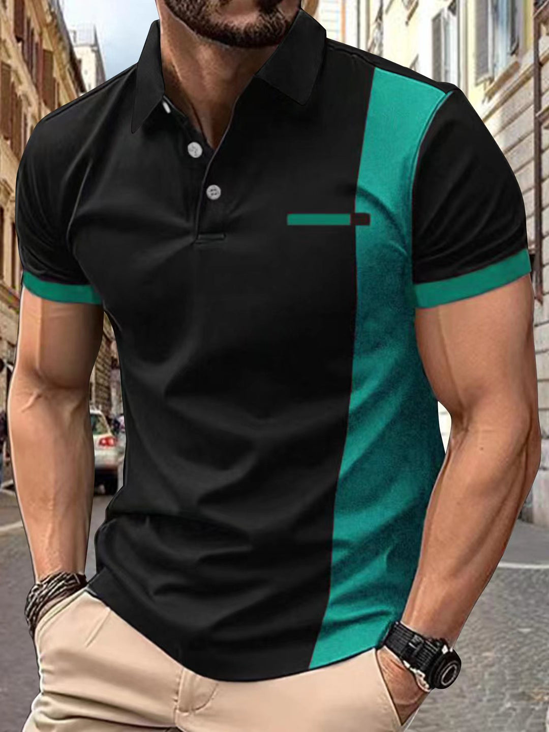 Herren Sportliches Kurzarm-Poloshirt Aliams