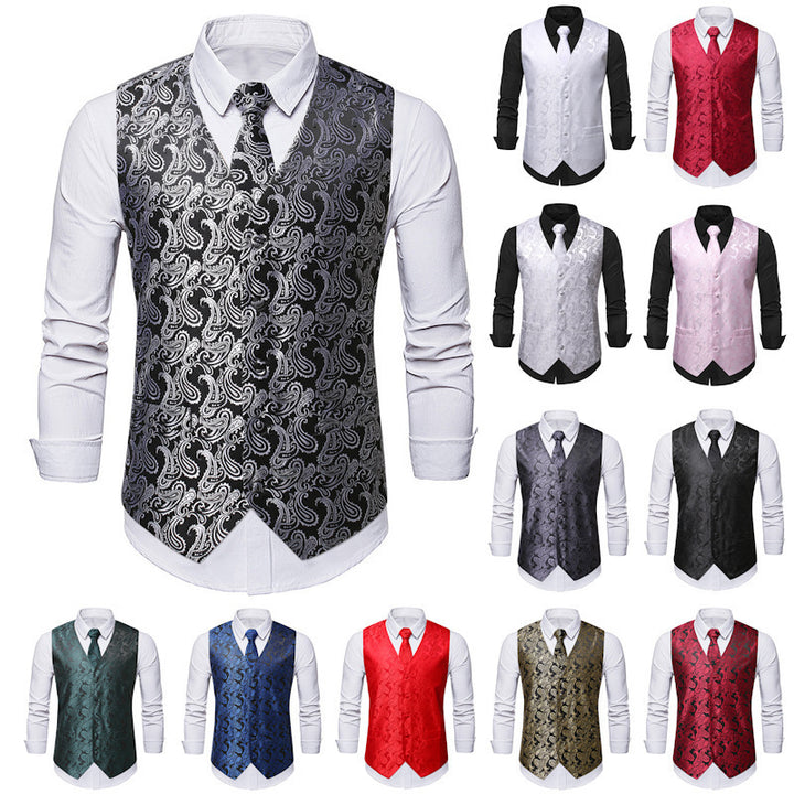 Herren elegante Weste mit Paisleymuster Aliams